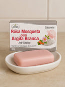 🌹 Sabonete Rosa Mosqueta com Argila Branca – 90g