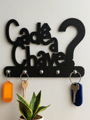 Vendedor IndicadoPorta Chaves Cadê a Chave? Em MDF Preto 13x18