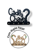 Vendedor IndicadoPorta Chaves Cadê a Chave? Em MDF Preto 13x18
