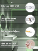 Vendedor IndicadoFita Led 3528 Rolo 5m 3m 2m 1m 12v Ip20 60 Leds/m Dupla Face + Fonte de 2A