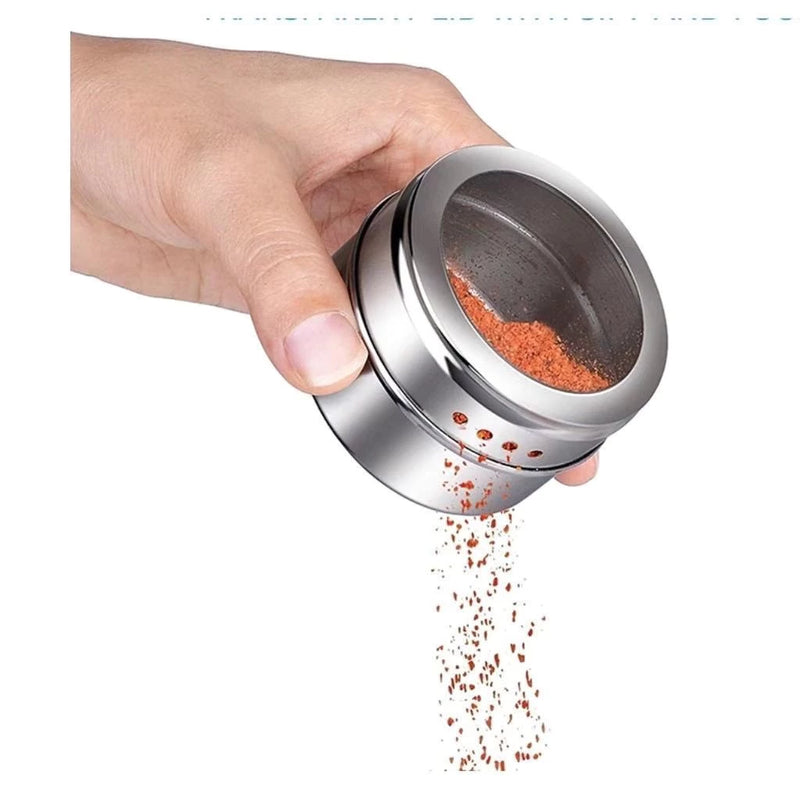 4 Porta Condimento Tempero Inox Magnético Imã Geladeira