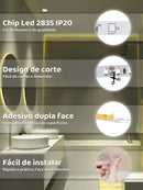 Vendedor IndicadoFita Led 3528 Rolo 5m 3m 2m 1m 12v Ip20 60 Leds/m Dupla Face + Fonte de 2A