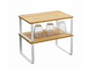 Conjunto de Prateleira Funcional de Bambu e Ferro - Ideal para Pouco Espaço e Organização Completa