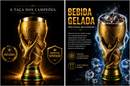 🇧🇷 Copo Taça do Mundo 500ml  – Interior em Inox + Compartimento Secreto