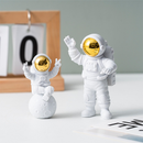 Astronauta Decoração Figuras De Ação E Lua Casa Resina Estátua Escritório Desktop Menino Quarto