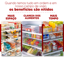 Kit de Organizador Multiuso Plasutil Geladeira Dispensa Cozinha Guarda e Conserva