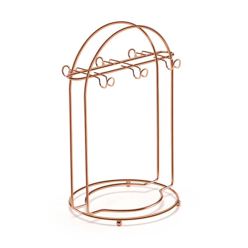 Suporte Xícaras CAFÉ e Pires Com 6 Ganchos Arthi Cromo, Black, Rose e Onix