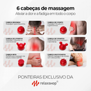Massageador Manual Infravermelho Vibratório Percussão 6 Ponteiras