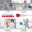 Massageador Manual Infravermelho Vibratório Percussão 6 Ponteiras