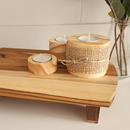 Trio de Velas Madeira Pinus