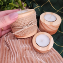 Trio de Velas Madeira Pinus