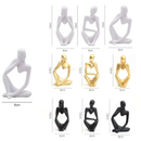 Trio de Estatuas Pensador de Gesso Escultura Nórdica Abstrata Moderna Decoração Casa Escritório Enfeite de Sala