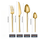24 Peças Talheres Dourado de Aço Inox Garfo Colher Faca Colher De Mesa TINNY YOU