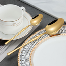 24 Peças Talheres Dourado de Aço Inox Garfo Colher Faca Colher De Mesa TINNY YOU