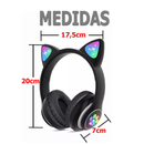 Fone De Ouvido Bluetooth Orelha Gatinho Infantil Led Sem Fio
