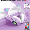 Fone De Ouvido Bluetooth Orelha Gatinho Infantil Led Sem Fio