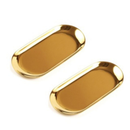 ✨ Bandeja Decorativa em Aço Inoxidável – Luxo, Brilho e Versatilidade em um Só Produto