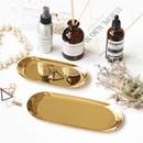 Bandeja Aco Inoxidavel Luxo Decorativa para Jóias Alimentos Dourado