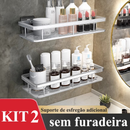 Kit 2 SUPORTE PARA SHAMPOO PARA USO NO BANHEIRO NA PAREDE de alumínio suporte organizador multiuso