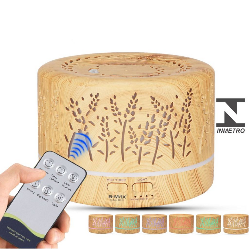 Difusor Oleo Essencial Ultrassonico 700ml com Controle Remoto