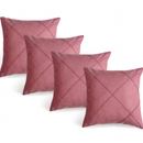 🛋️ Kit 04 Almofadas Cheias em Suede Drapeada 45x45cm