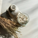 3 peças trio Vela Aromática Pote de Vidro - Bandeja Oval + Vaso + Vela Aromática 100g pote de vidro