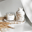 3 peças trio Vela Aromática Pote de Vidro - Bandeja Oval + Vaso + Vela Aromática 100g pote de vidro