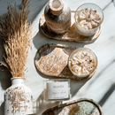 3 peças trio Vela Aromática Pote de Vidro - Bandeja Oval + Vaso + Vela Aromática 100g pote de vidro