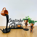 kit cantinho do café com xícara flutuante e bob com as plantas