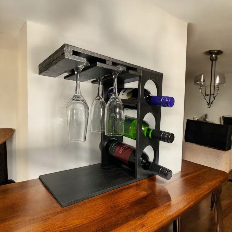 Adega para Vinhos e Taças Decoração Gourmet Rustica Cores