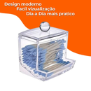 Organizador Algodão E Cotonetes Acrílico Kit Transparente
