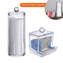 Organizador Algodão E Cotonetes Acrílico Kit Transparente