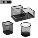 ✨ Kit Porta Caneta e Organizador de Mesa – 5 Compartimentos em Metal Aramado