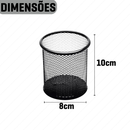 ✨ Kit Porta Caneta e Organizador de Mesa – 5 Compartimentos em Metal Aramado