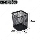 ✨ Kit Porta Caneta e Organizador de Mesa – 5 Compartimentos em Metal Aramado