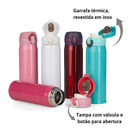 Garrafa Térmica Água Café Personalizada com NOME Inox Aço 400 ML personagens desenho