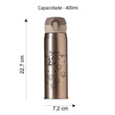 Garrafa Térmica Água Café Personalizada com NOME Inox Aço 400 ML personagens desenho
