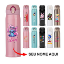 Garrafa Térmica Água Café Personalizada com NOME Inox Aço 400 ML personagens desenho
