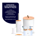 🛁 Kit Banheiro Completo com Detalhes em Bambu – Sofisticação e Organização em Cada Detalhe