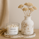 🕯️ Trio Vela Aromática em Pote de Vidro – Bandeja Oval + Vaso + Vela 100g