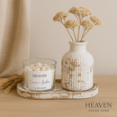 🕯️ Trio Vela Aromática em Pote de Vidro – Bandeja Oval + Vaso + Vela 100g