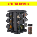 Porta Temperos Profissional Giratório 12 Potes Vidro OFERTA com Tampa Dosadora Condimentos Imediato