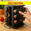 Porta Temperos Profissional Giratório 12 Potes Vidro OFERTA com Tampa Dosadora Condimentos Imediato