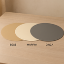 Jogo Americano Sousplat Redondo Luxo Couro 38cm Bege Marfim Cinza Mesa Posta 4, 6, 8, 10, 12 Lugares