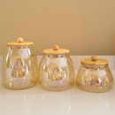 Pote de Vidro com Tampa de Bambu Hermético MODELOS DIVERSOS Porta Temperos Cozinha