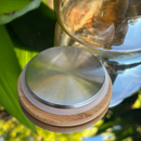 Chaleira De Vidro Bule que vai ao fogo 1 Litro Com Tampa de Bambu natural Com Cristal Vai ao fogo