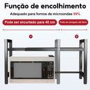 Suporte de Microondas Ajustável em Aço Carbono I Prateleira de 2/3 Camadas I Prateleira de Armazenamento de Cozinha