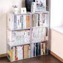 Caixa Organizadora de Livros Acrílico Grande Capacidade Transparente com Tampa Exibição Proteção Contra Poei