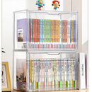 Caixa Organizadora de Livros Acrílico Grande Capacidade Transparente com Tampa Exibição Proteção Contra Poei