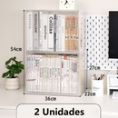 Caixa Organizadora de Livros Acrílico Grande Capacidade Transparente com Tampa Exibição Proteção Contra Poei